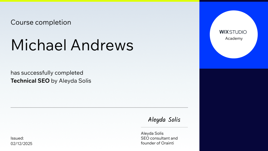 Certified in Technical SEO by Aleyda Solis